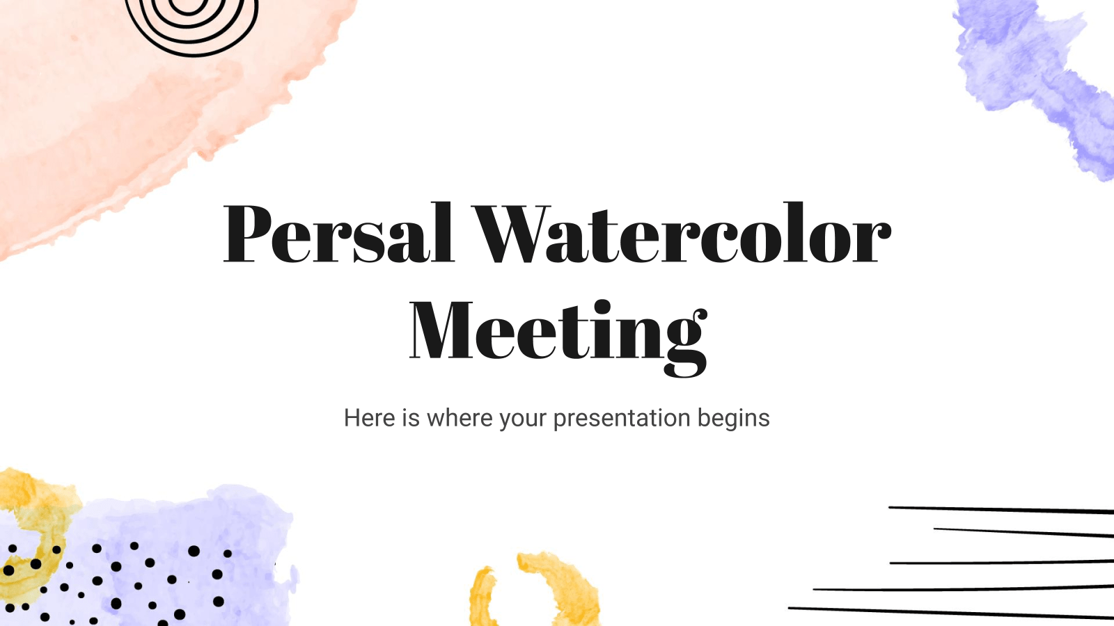 Persal水彩会议PPT模板